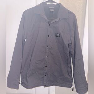 Gray Outerwear Button Up Jacket